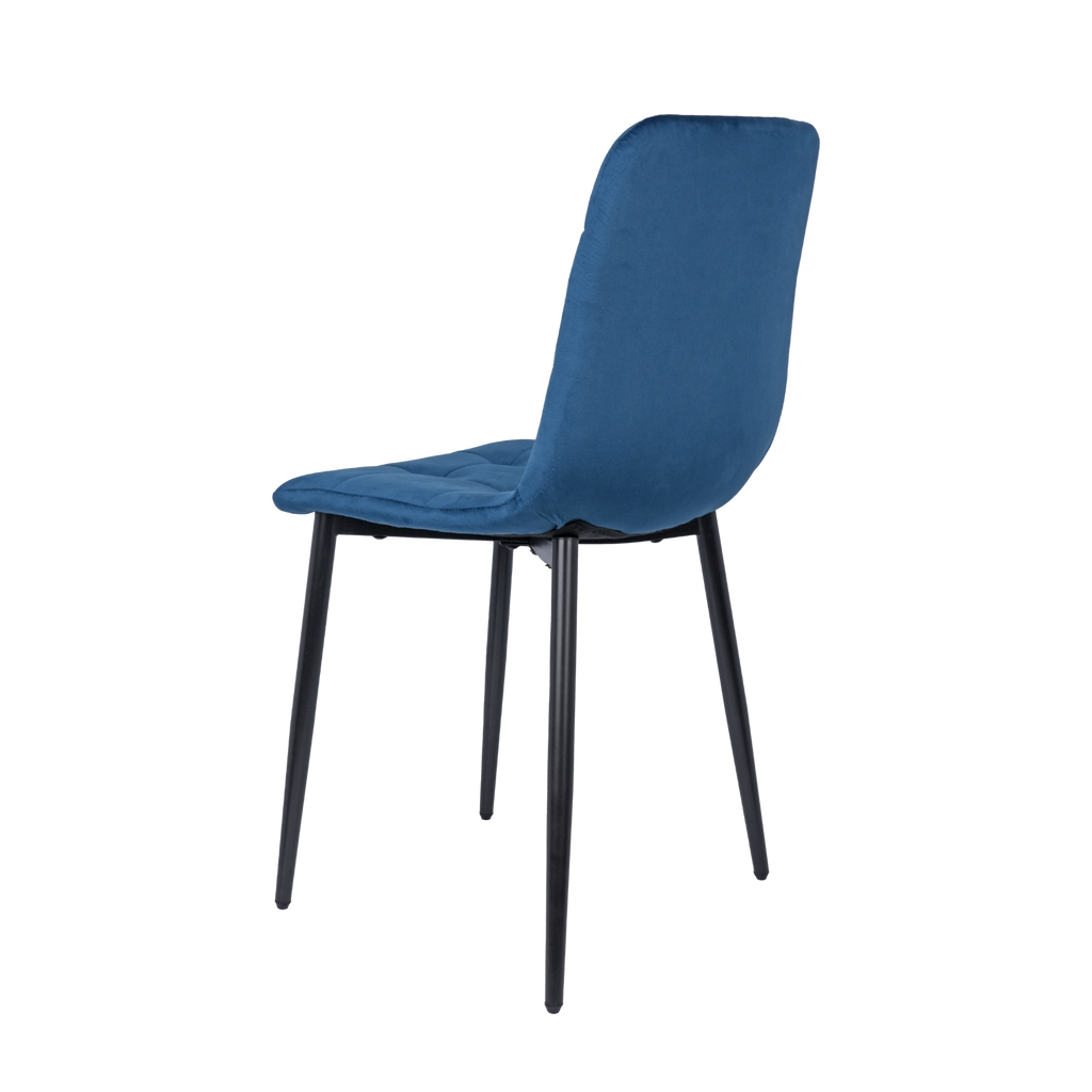Velvet Dining Chair with Metal Legs Navy Blue