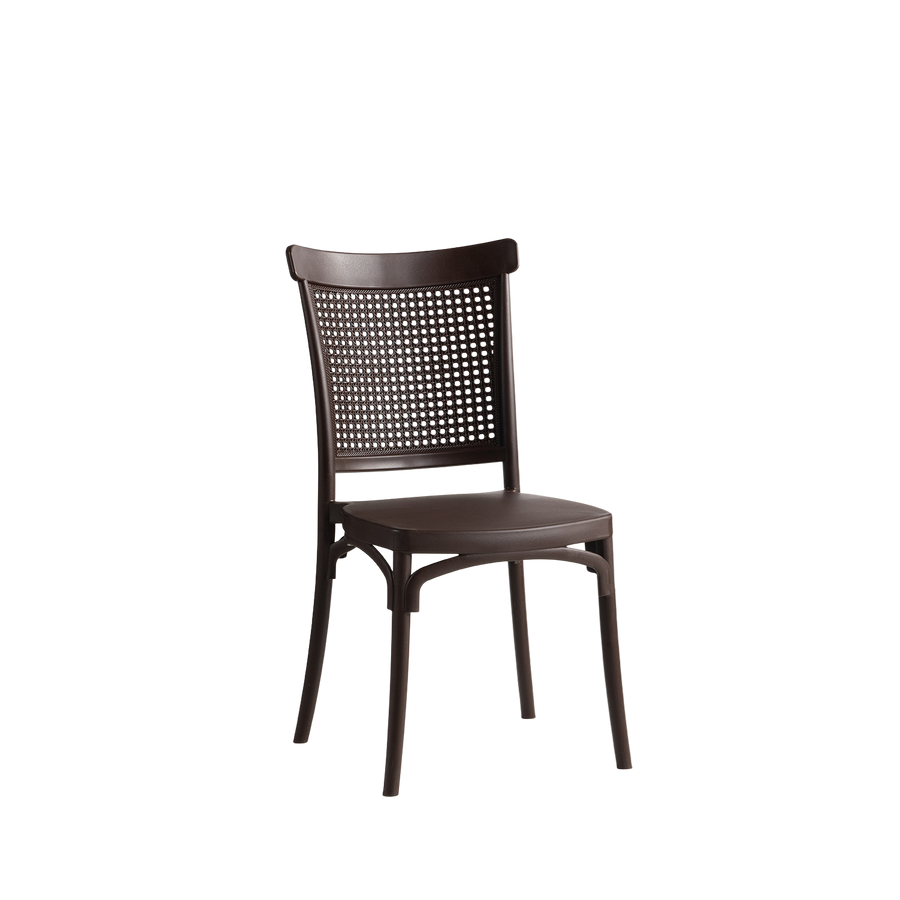 Lima Caffe/Bistro Polypropylene Stacking Chair Brown