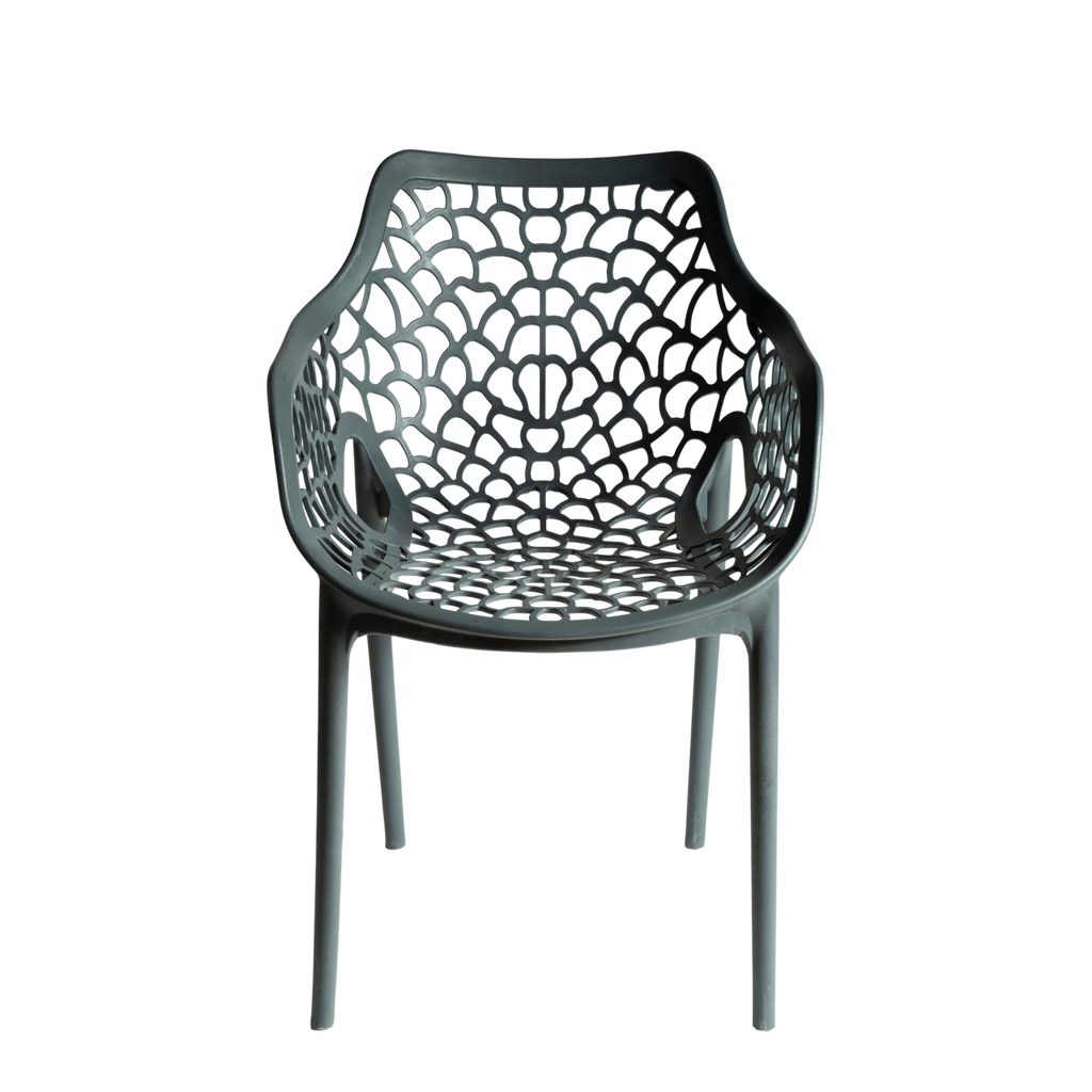 Viva Polypropylene Chair Charcoal  – Stackable Commercial Outdoor Seating