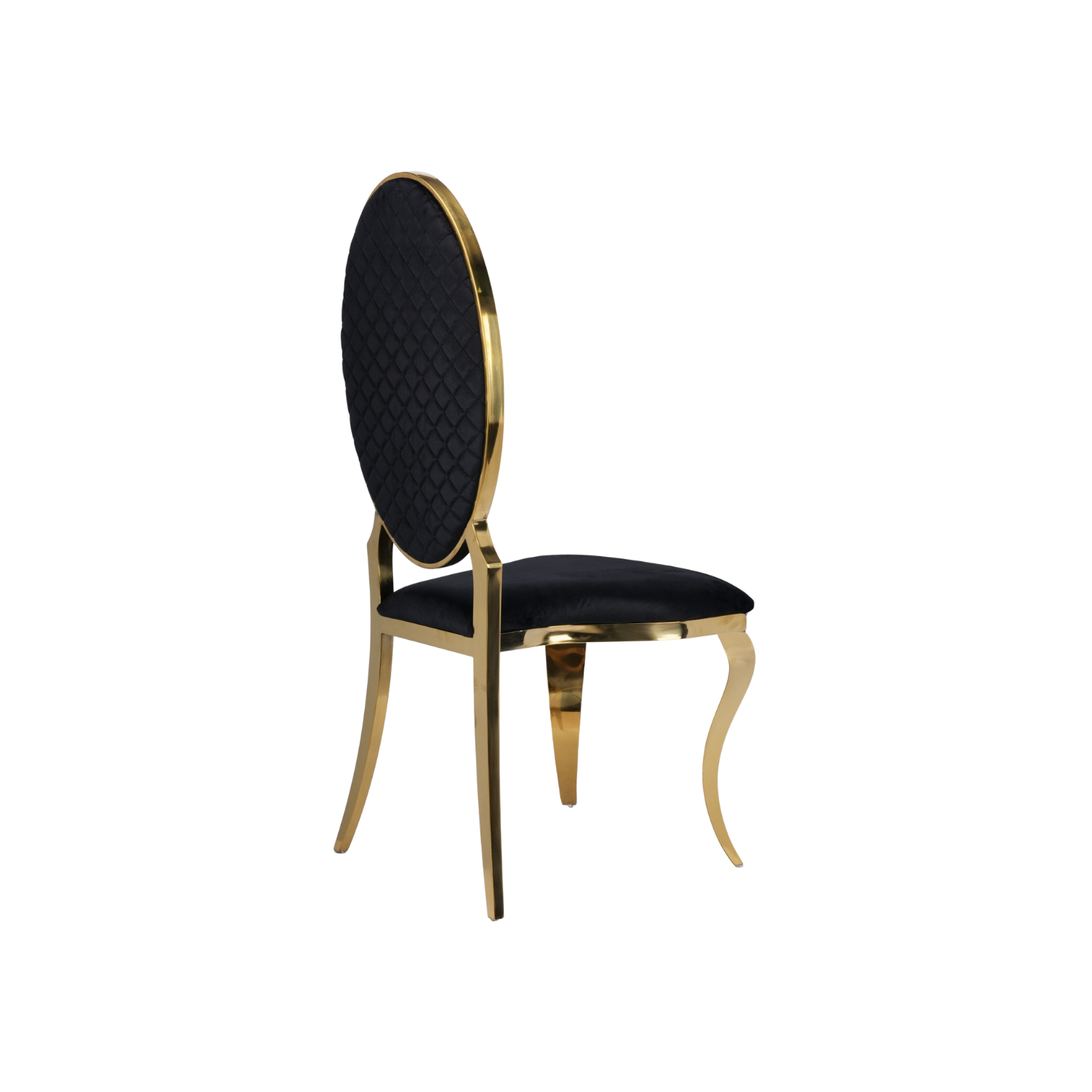 Opal Oval Back Velvet Stacking Chair Black
