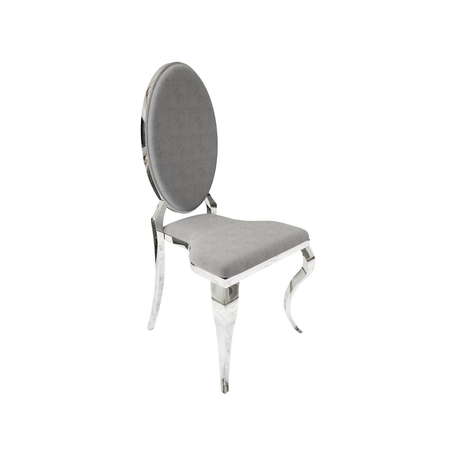 Opal Oval Back Velvet Stacking Chair - Grey