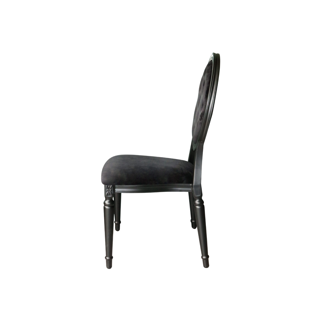 Louis Alure Aluminium Oval Stacking Chair Black