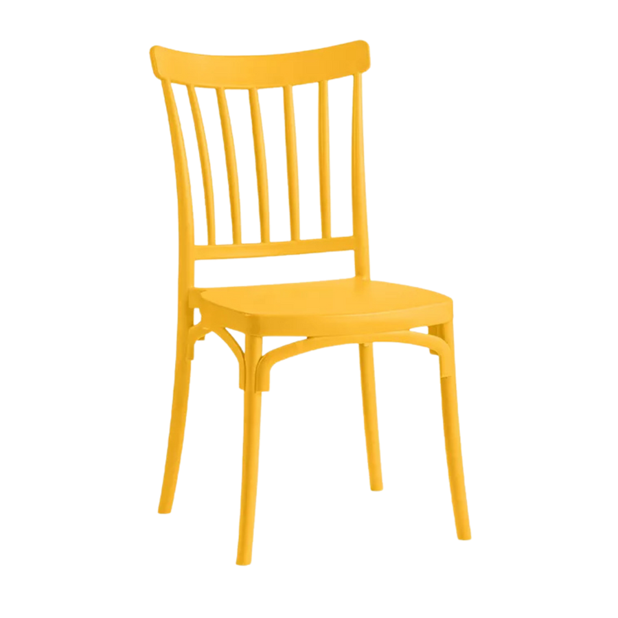 Alba Polypropylene Caffe/Bistro Stacking Chair Yellow