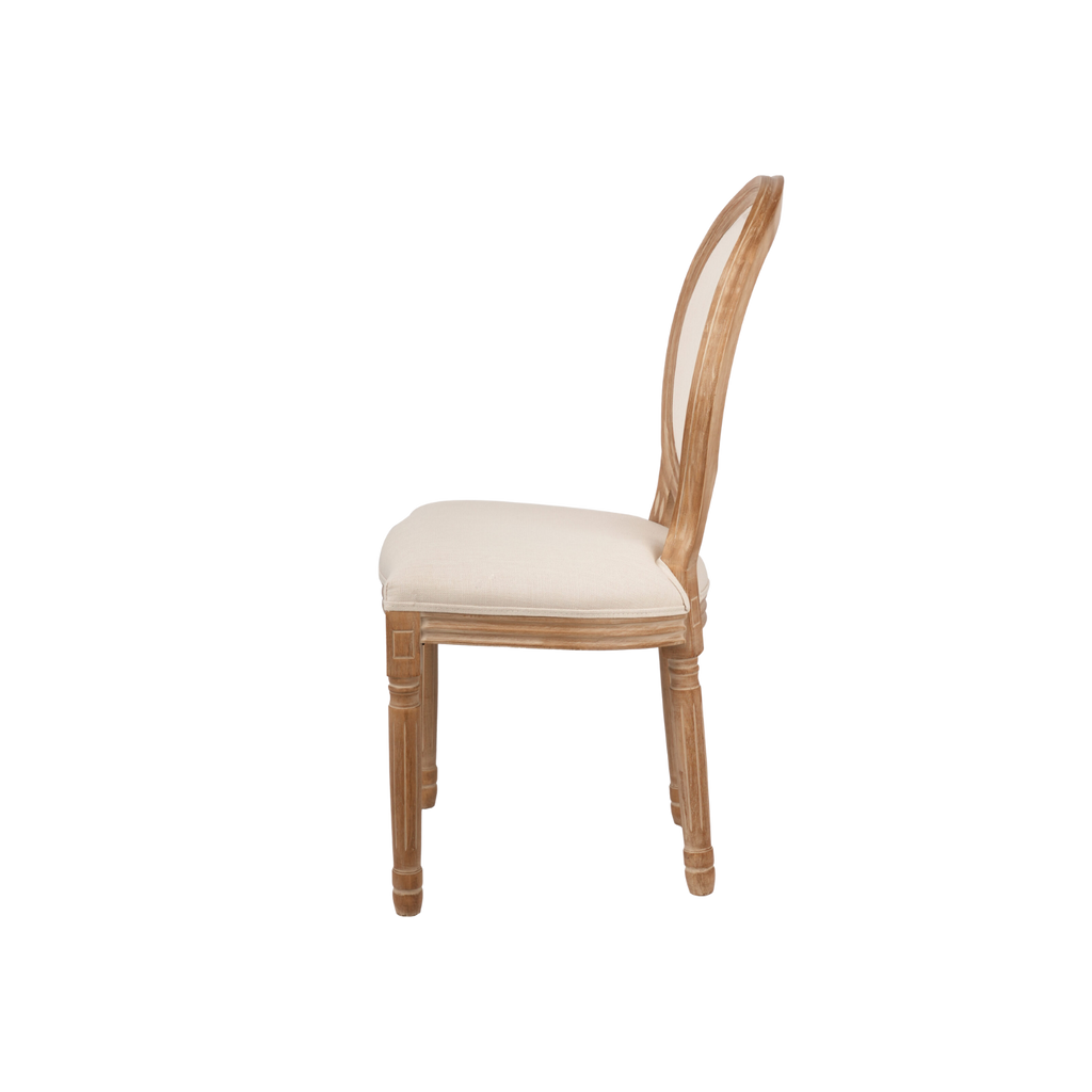 Louise Premium Wooden Stacking Chair Cream