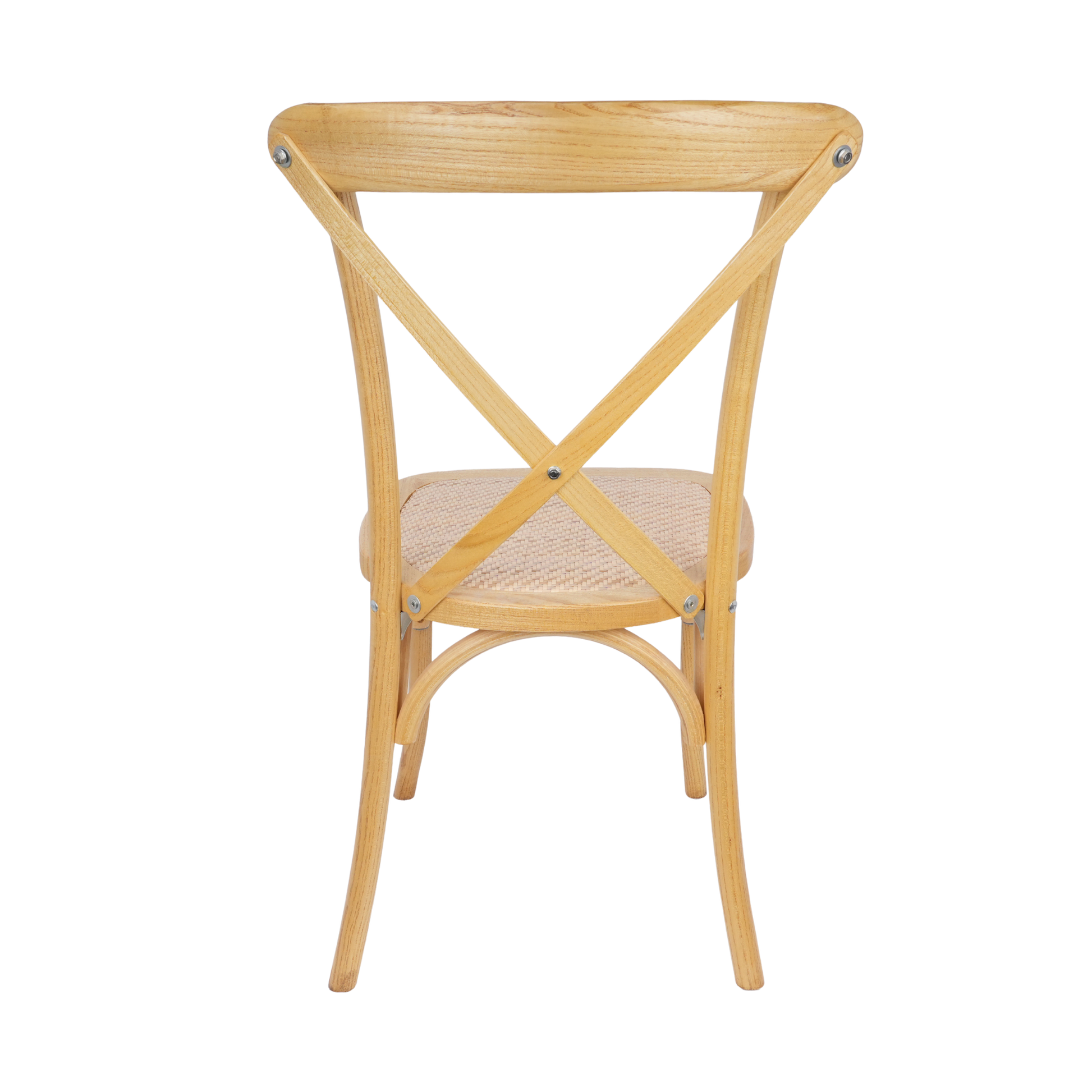 Natural Wooden Crossback Chair with Woven Seat – Rustic Wedding, Restaurant & Event Chair