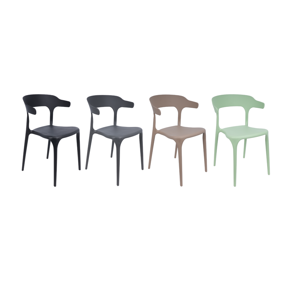 Amalfi Stackable Polypropylene Chair Black for Cafés, Beach Bars, Pubs, Restaurants & Gardens