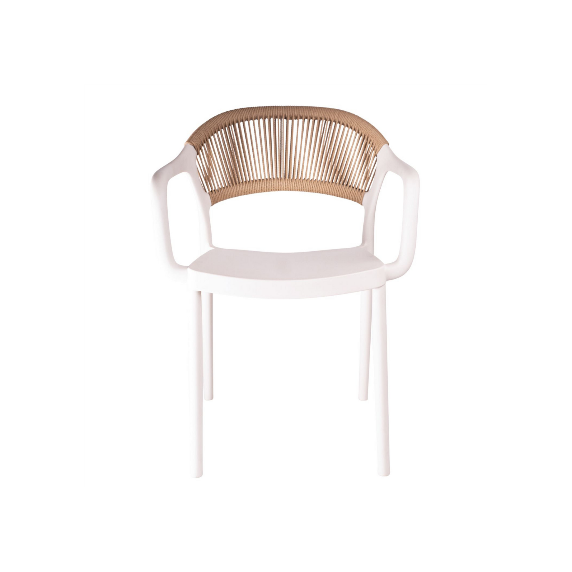 Coastal Rope-Back Polypropylene Armchair White – Indoor & Outdoor Café and Garden Chair