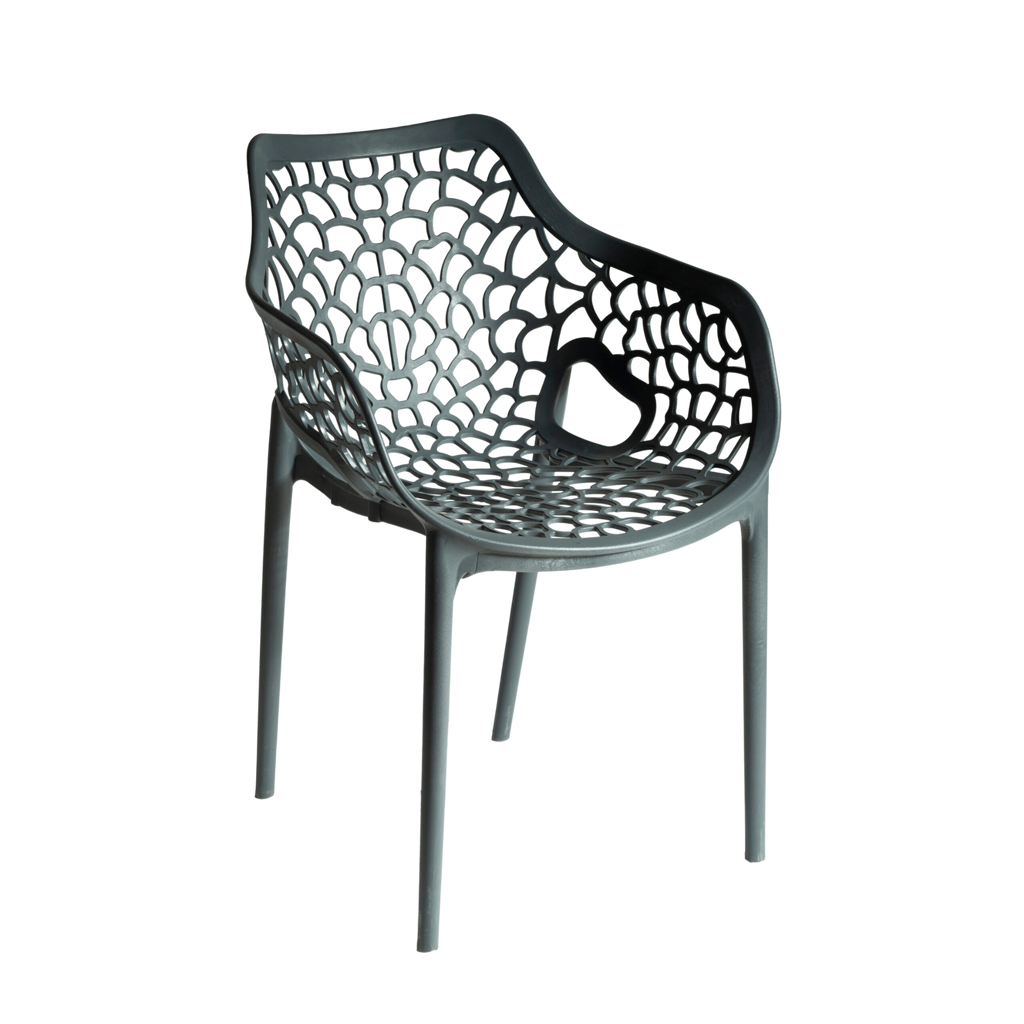 Viva Polypropylene Chair Charcoal  – Stackable Commercial Outdoor Seating