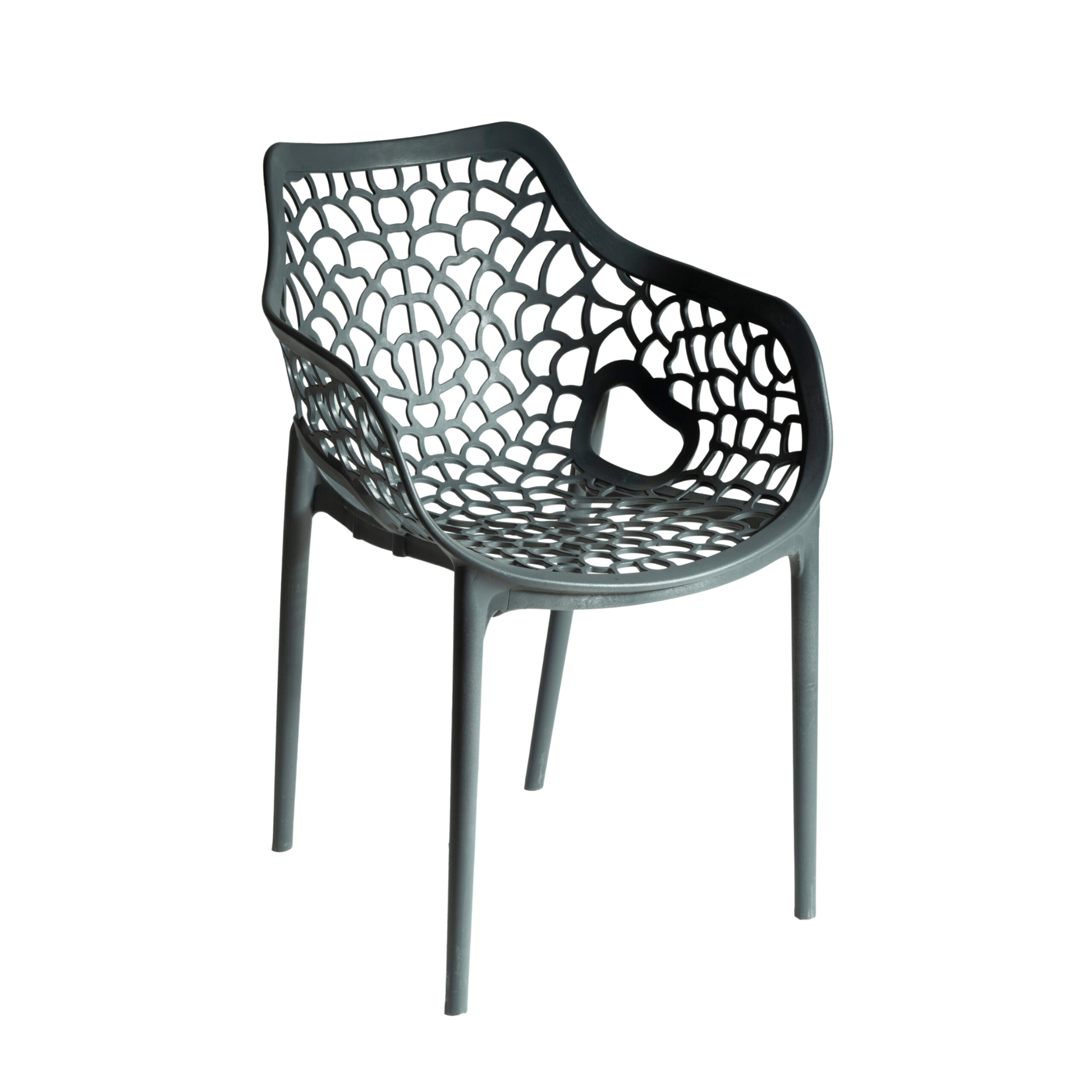 Viva Polypropylene Chair Charcoal  – Stackable Commercial Outdoor Seating