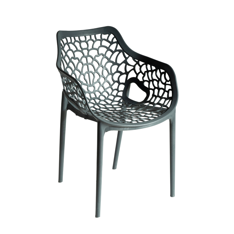 Viva Polypropylene Chair Charcoal  – Stackable Commercial Outdoor Seating