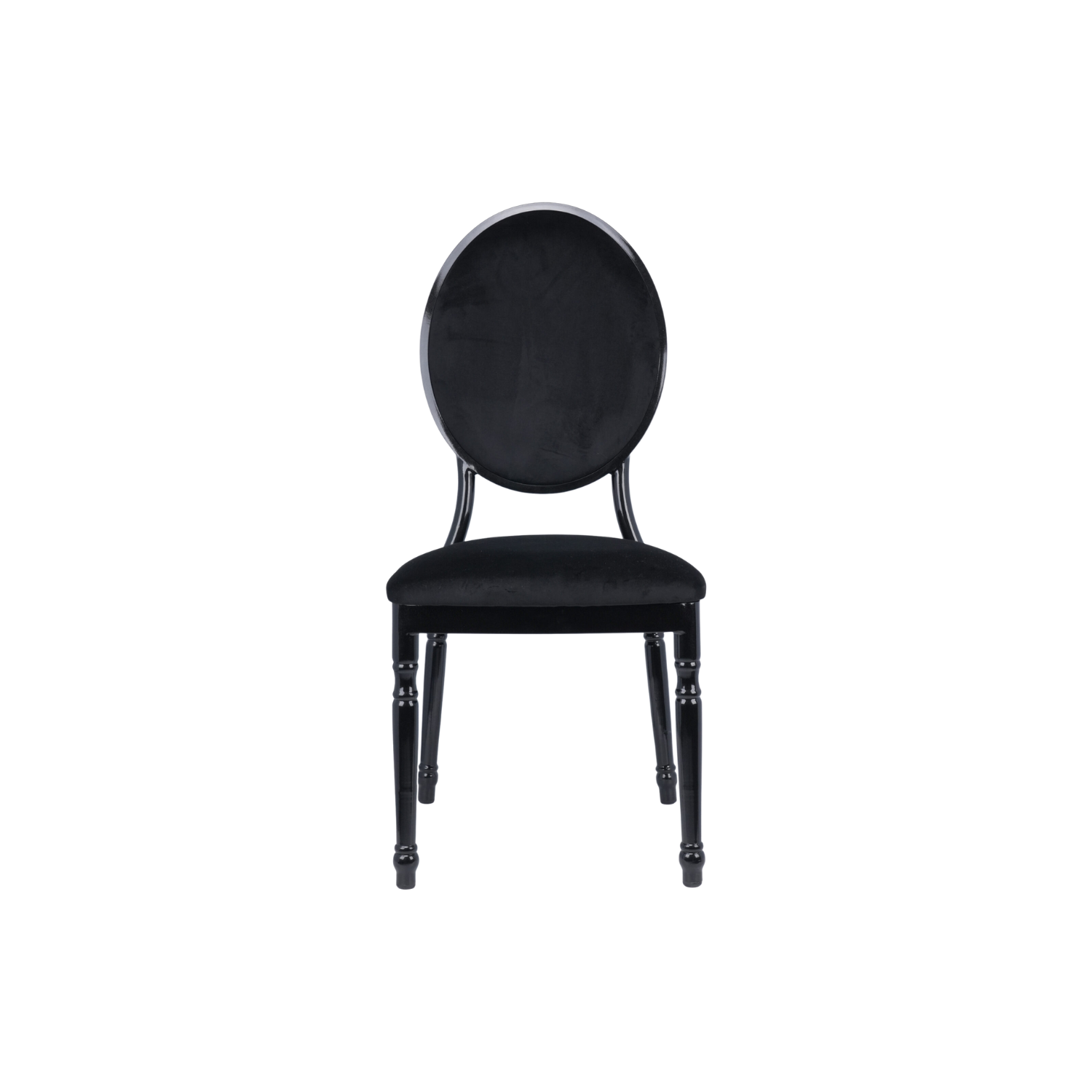 Luxe Velvet Round Back Stacking Chair - Black