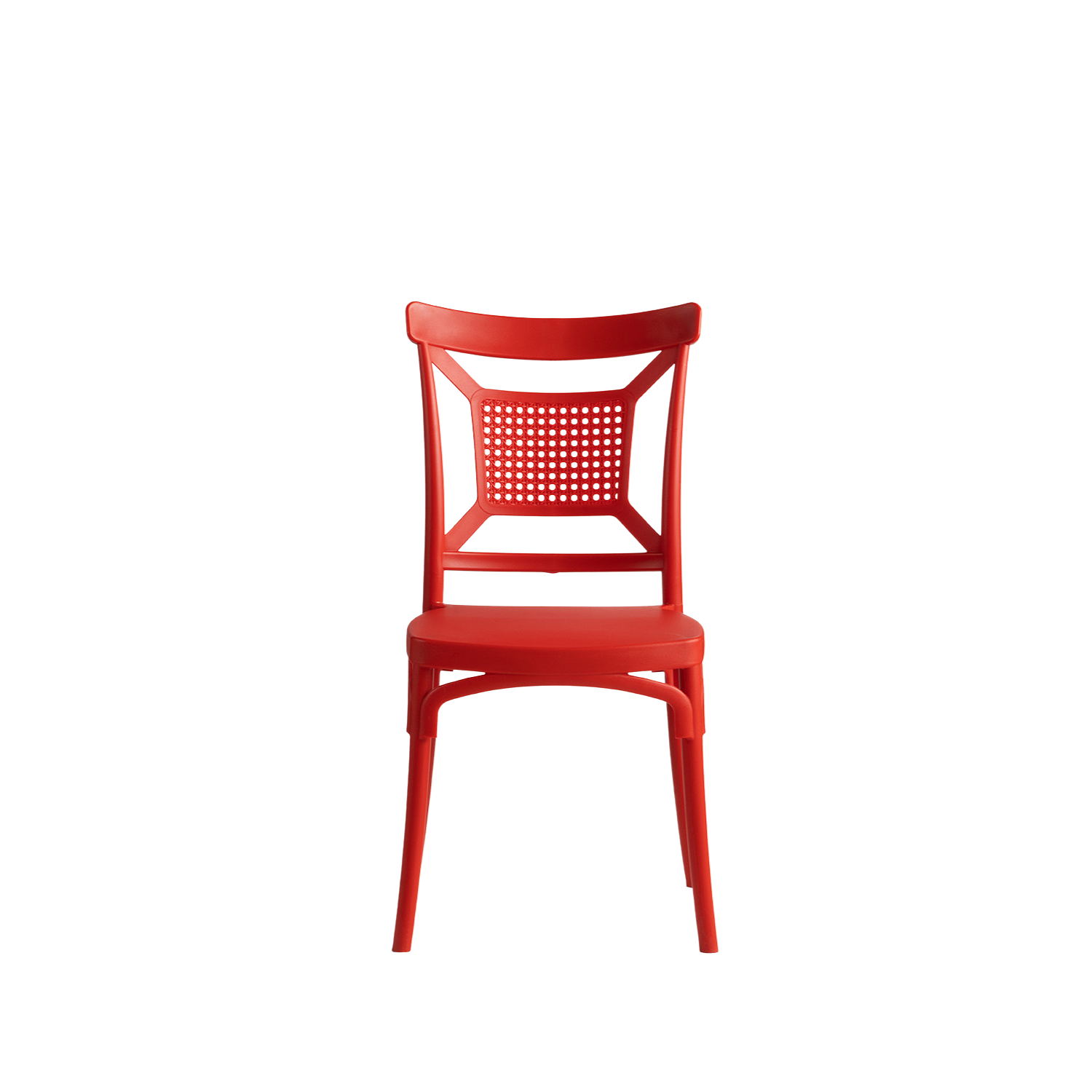 Enzo Caffe/Bistro Polypropylene Stacking Chair Red