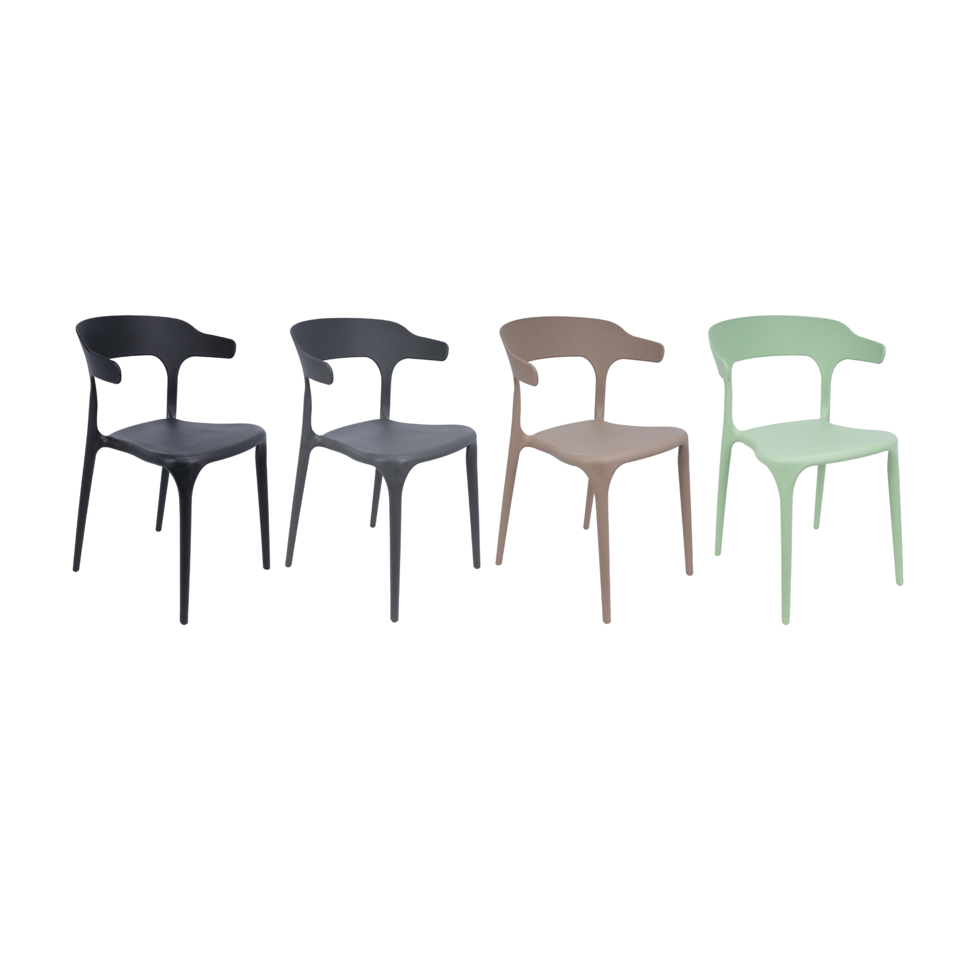 Amalfi Stackable Polypropylene Chair Charcoal for Cafés, Beach Bars, Pubs, Restaurants & Gardens
