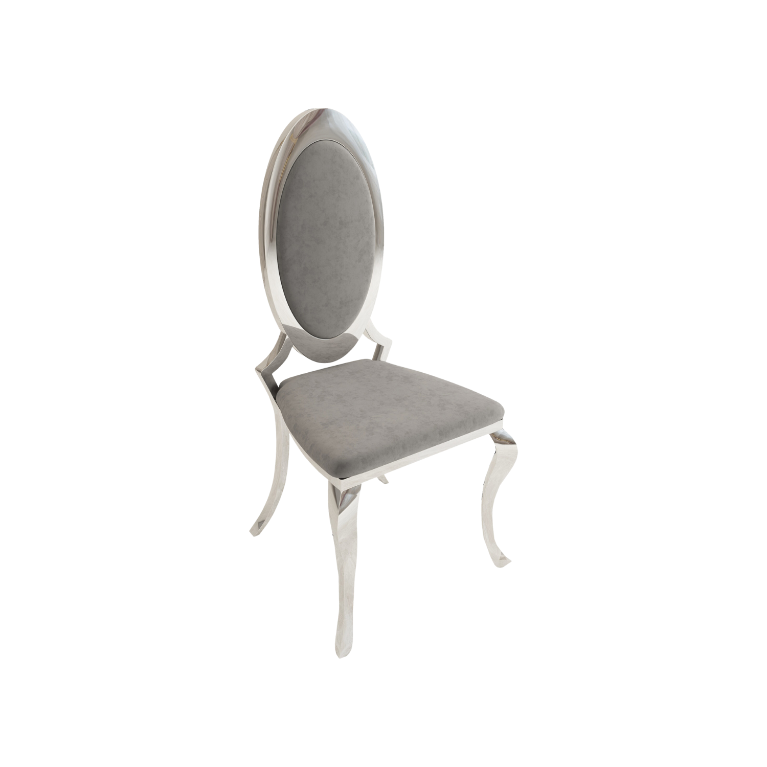 Opal Oval Nova Back Velvet Stacking Chair - Silver