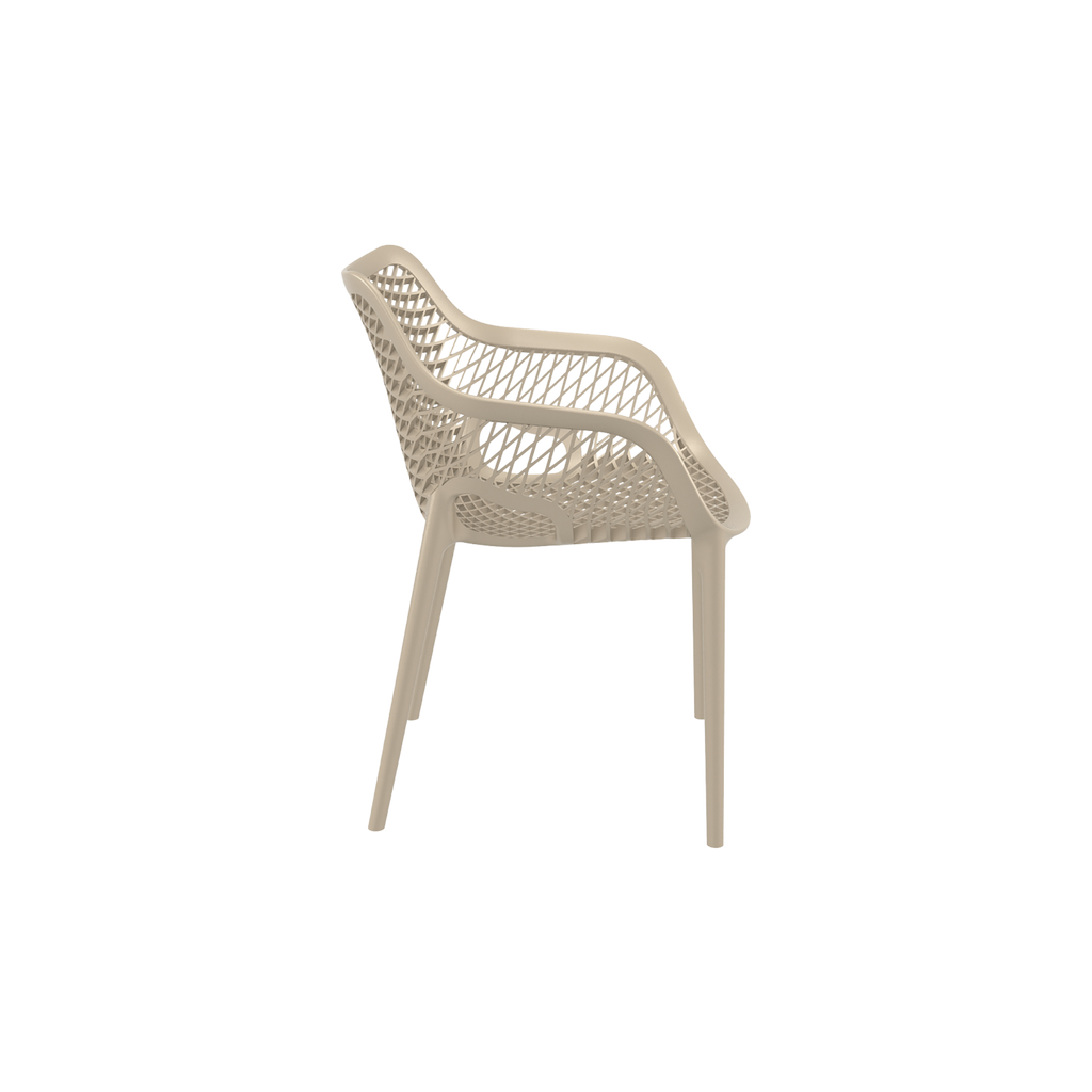 Air XL Armchair Taupe Brown – Stackable Outdoor Café Chair for Coffee Shops, Patios & Home Gardens (Copy)