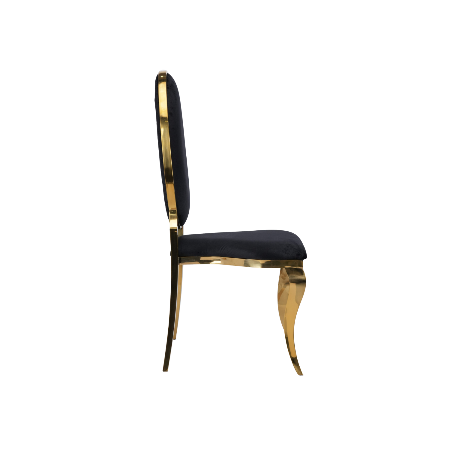 Opal Oval Back Velvet Stacking Chair Black