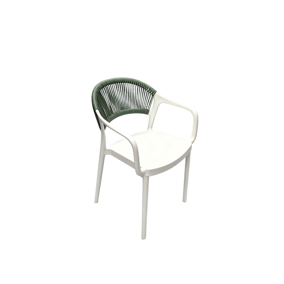 Coastal Rope-Back Polypropylene Armchair White – Indoor & Outdoor Café and Garden Chair