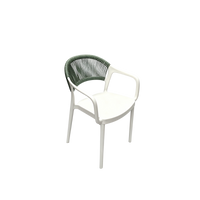 Coastal Rope-Back Polypropylene Armchair White – Indoor & Outdoor Café and Garden Chair