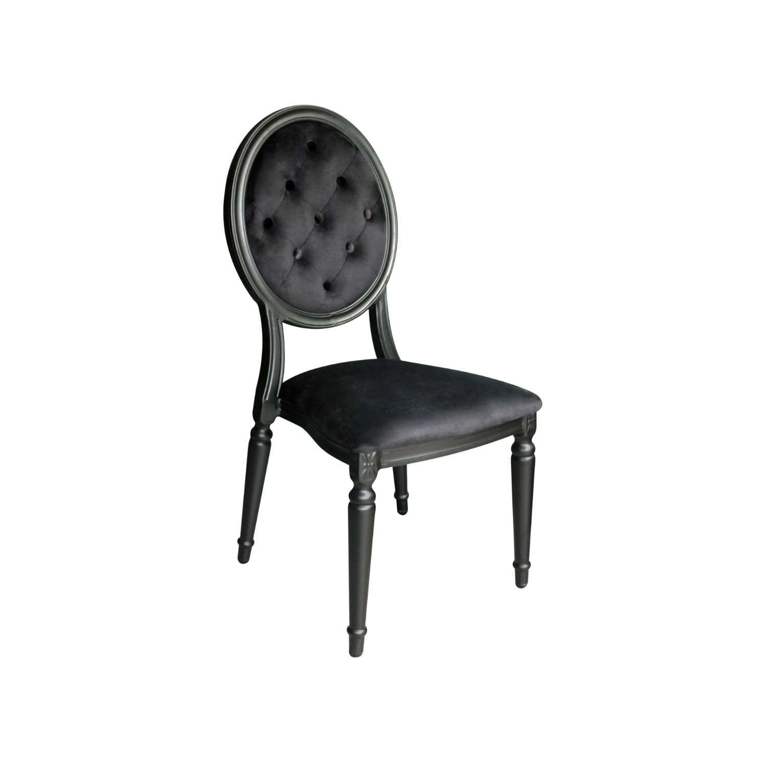 Louis Alure Aluminium Oval Stacking Chair Black