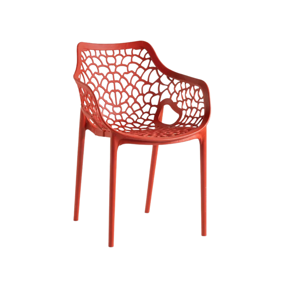 Viva Polypropylene Chair Red  – Stackable Commercial Outdoor Seating