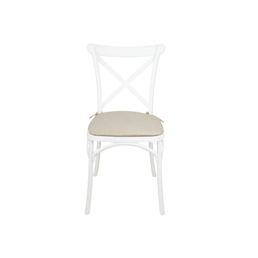 The Elmwood Polypropylene Crossback Caffe Stacking Chair - White