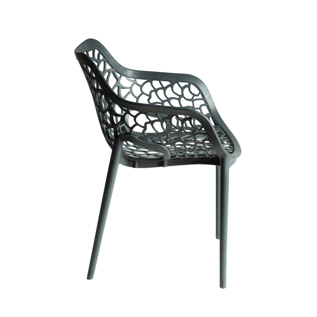 Viva Polypropylene Chair Charcoal  – Stackable Commercial Outdoor Seating