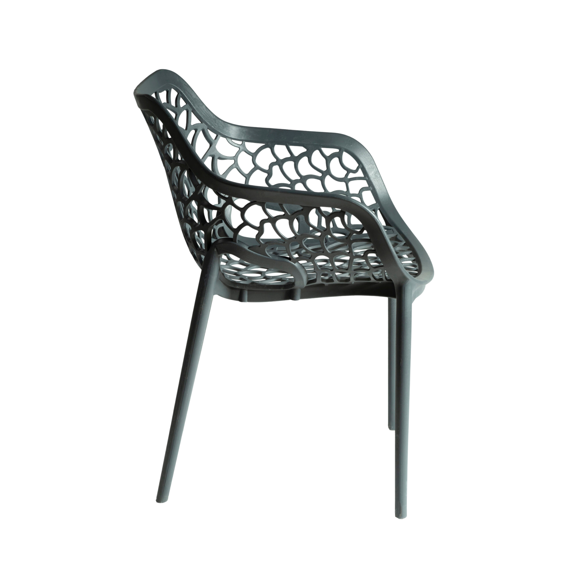 Viva Polypropylene Chair Charcoal  – Stackable Commercial Outdoor Seating