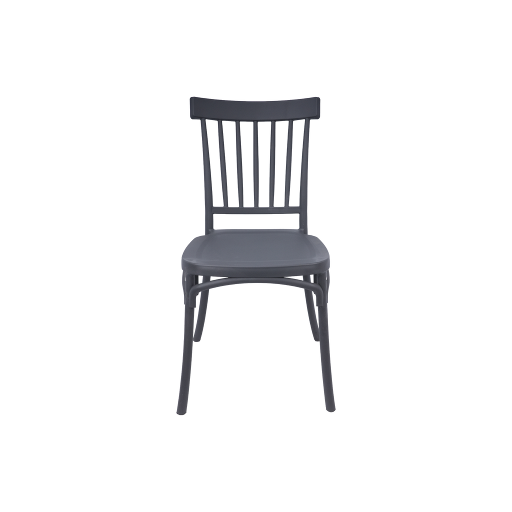 Standard Polypropylene Café Chair Charcoal For Indoor & Outdoor Commercial Seating