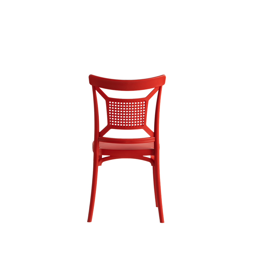 Enzo Caffe/Bistro Polypropylene Stacking Chair Red