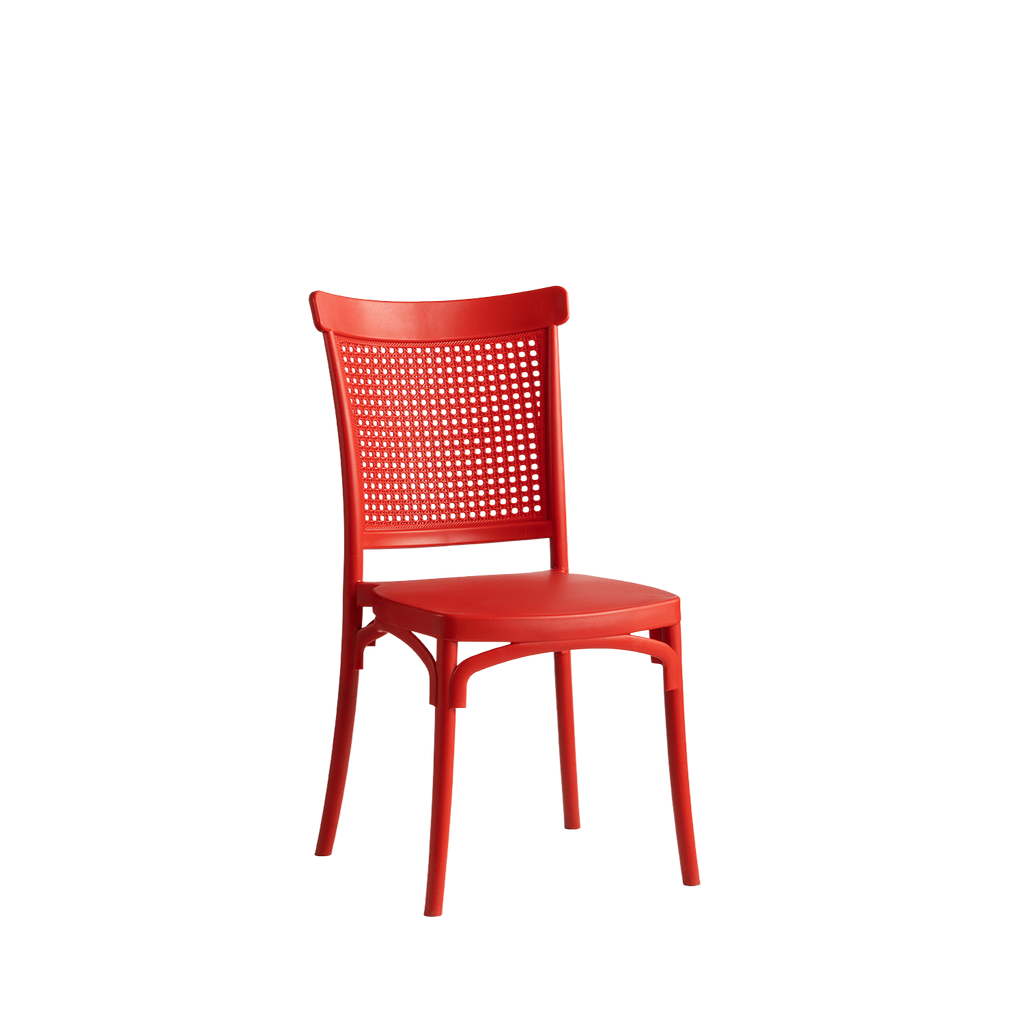 Lima Caffe/Bistro Polypropylene Stacking Chair Red