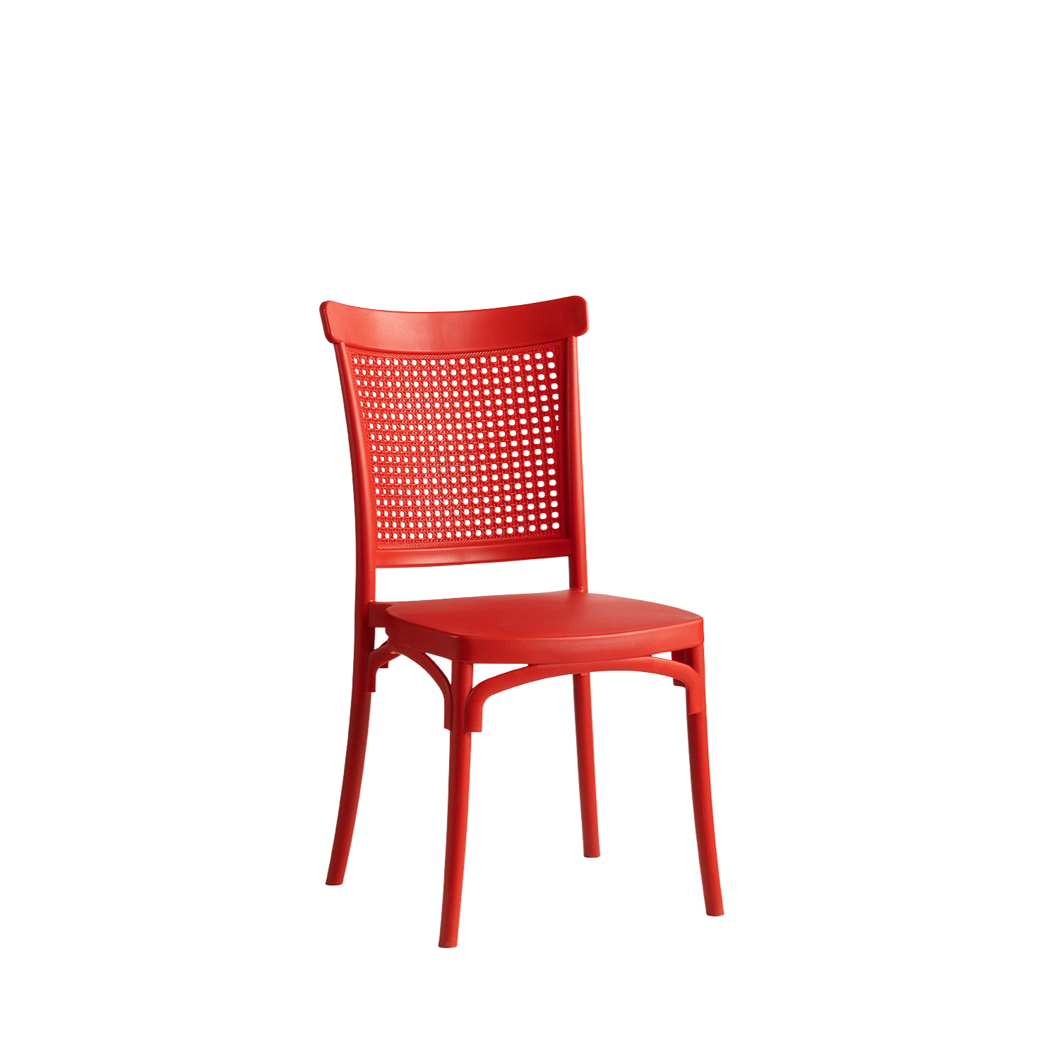 Lima Caffe/Bistro Polypropylene Stacking Chair Red