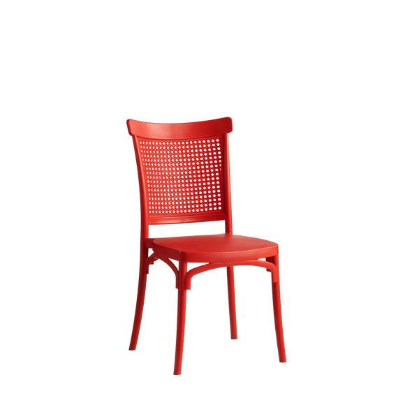 Lima Caffe/Bistro Polypropylene Stacking Chair Red