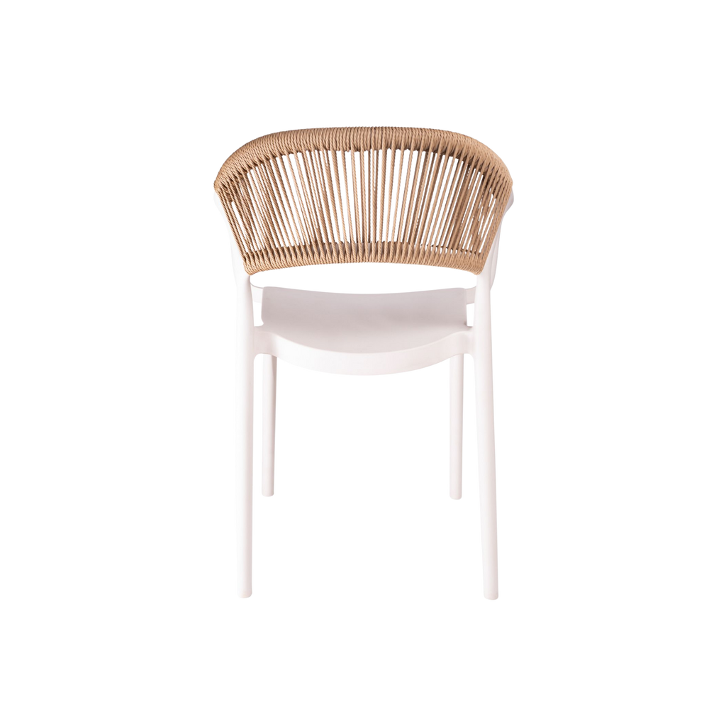 Coastal Rope-Back Polypropylene Armchair White – Indoor & Outdoor Café and Garden Chair