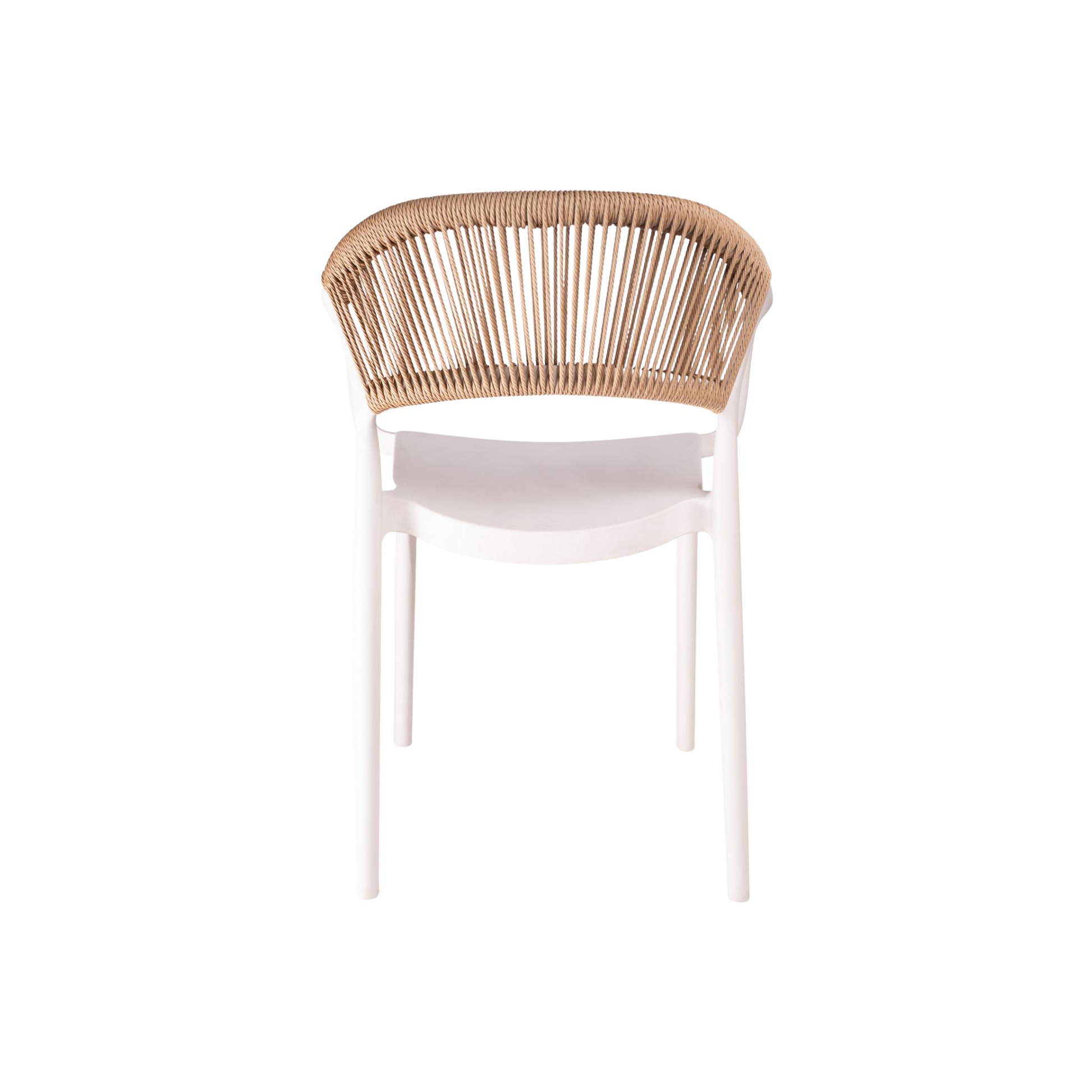Coastal Rope-Back Polypropylene Armchair White – Indoor & Outdoor Café and Garden Chair
