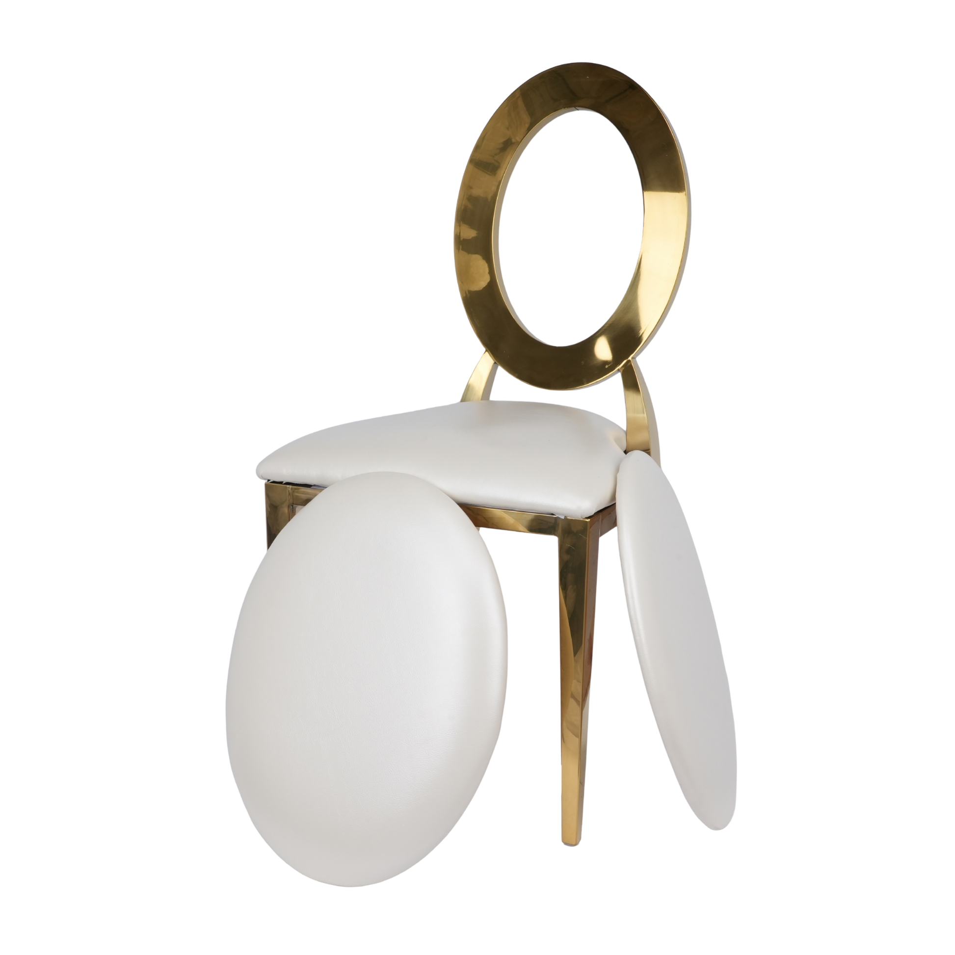 Gold Dior Banqueting Chair – Luxury PU Leather Gloss Finish, Stackable, Event-Ready