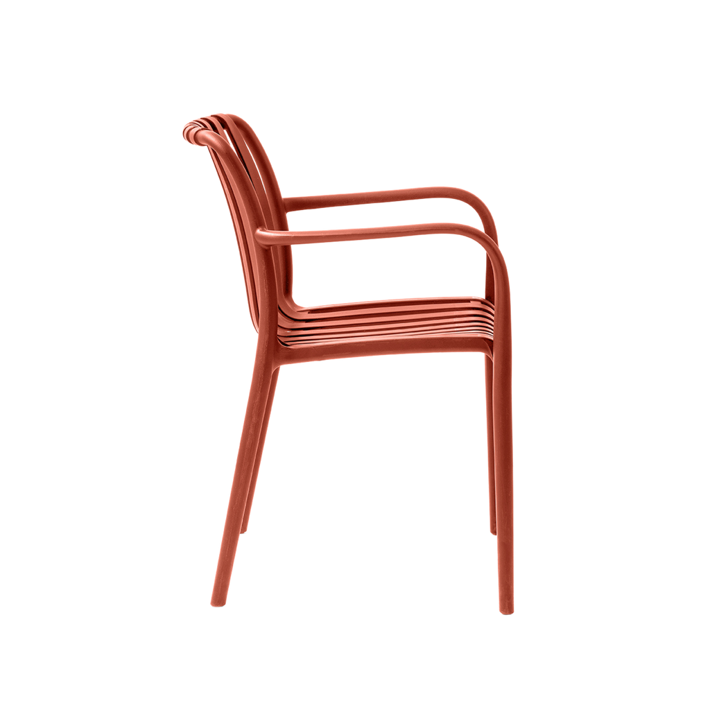 Paris Polypropylene Chair Red – Stackable Outdoor Cafe Restaurant Hospitality Seating