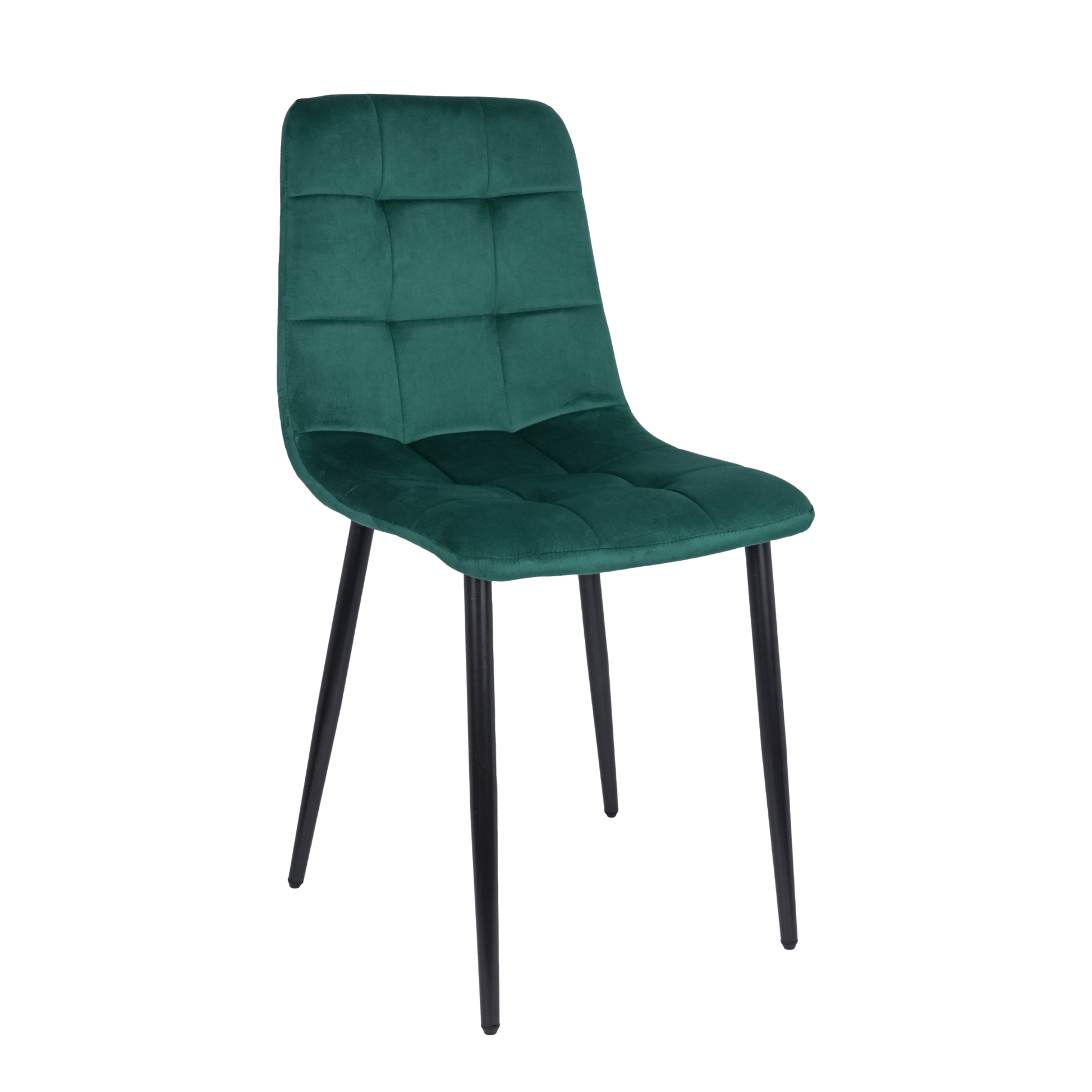 Velvet Dining Chair with Metal Legs Emerald Green