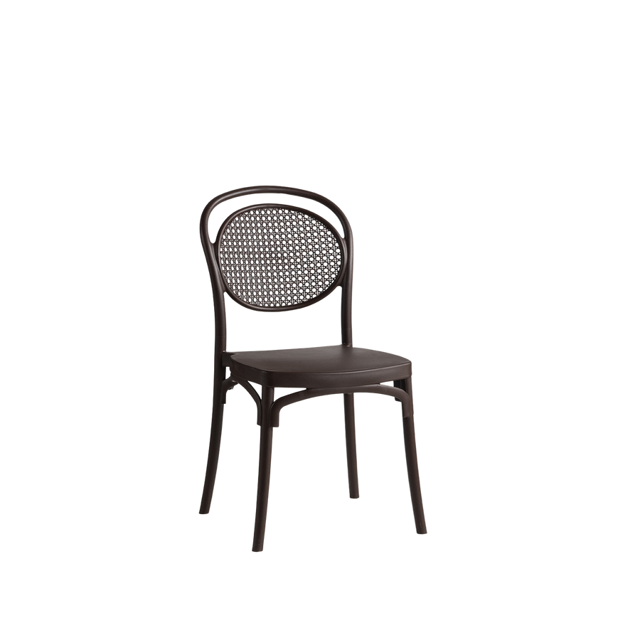 Sera Caffe/Bistro Polypropylene Stacking Chair Brown