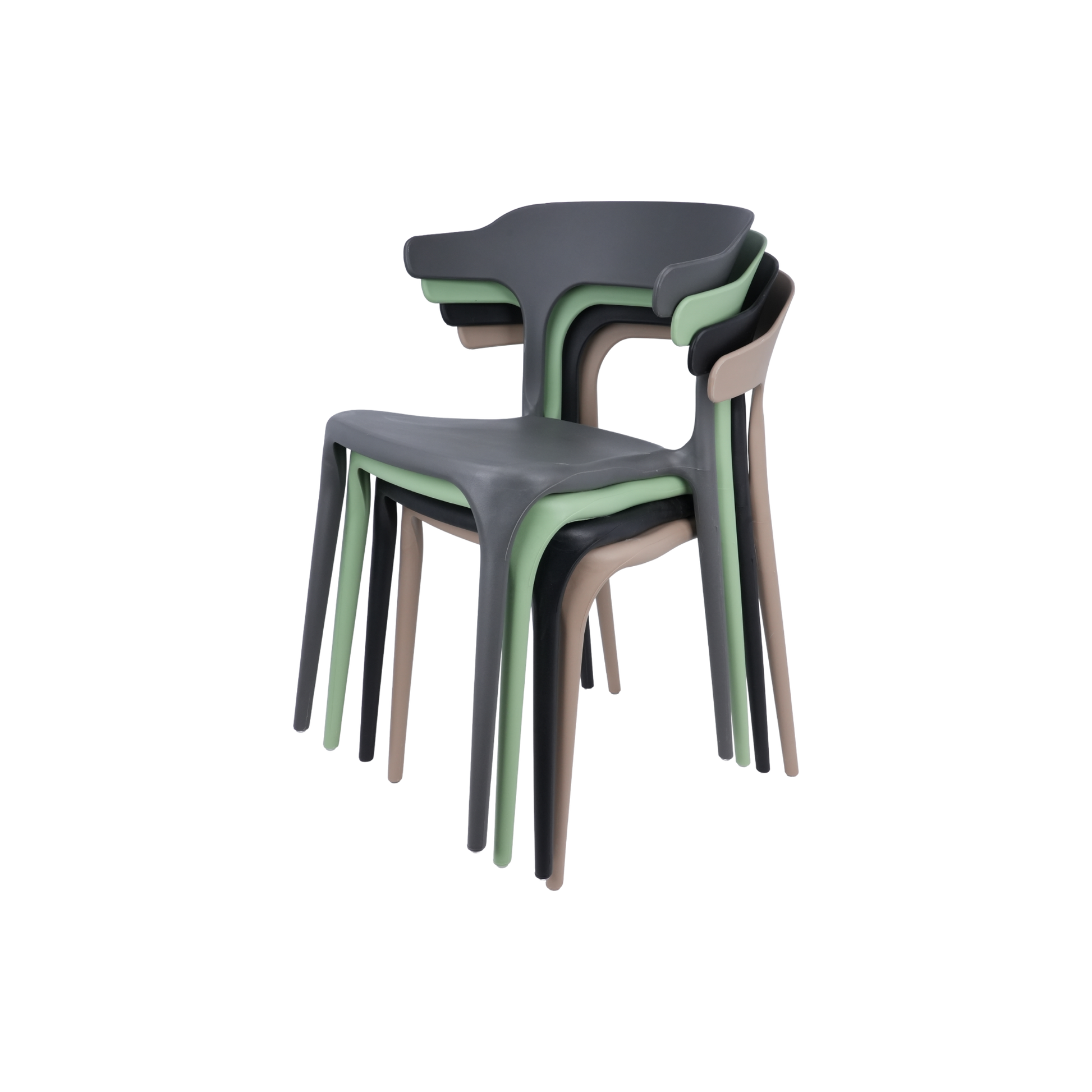 Amalfi Stackable Polypropylene Chair Sage Green for Cafés, Beach Bars, Pubs, Restaurants & Gardens