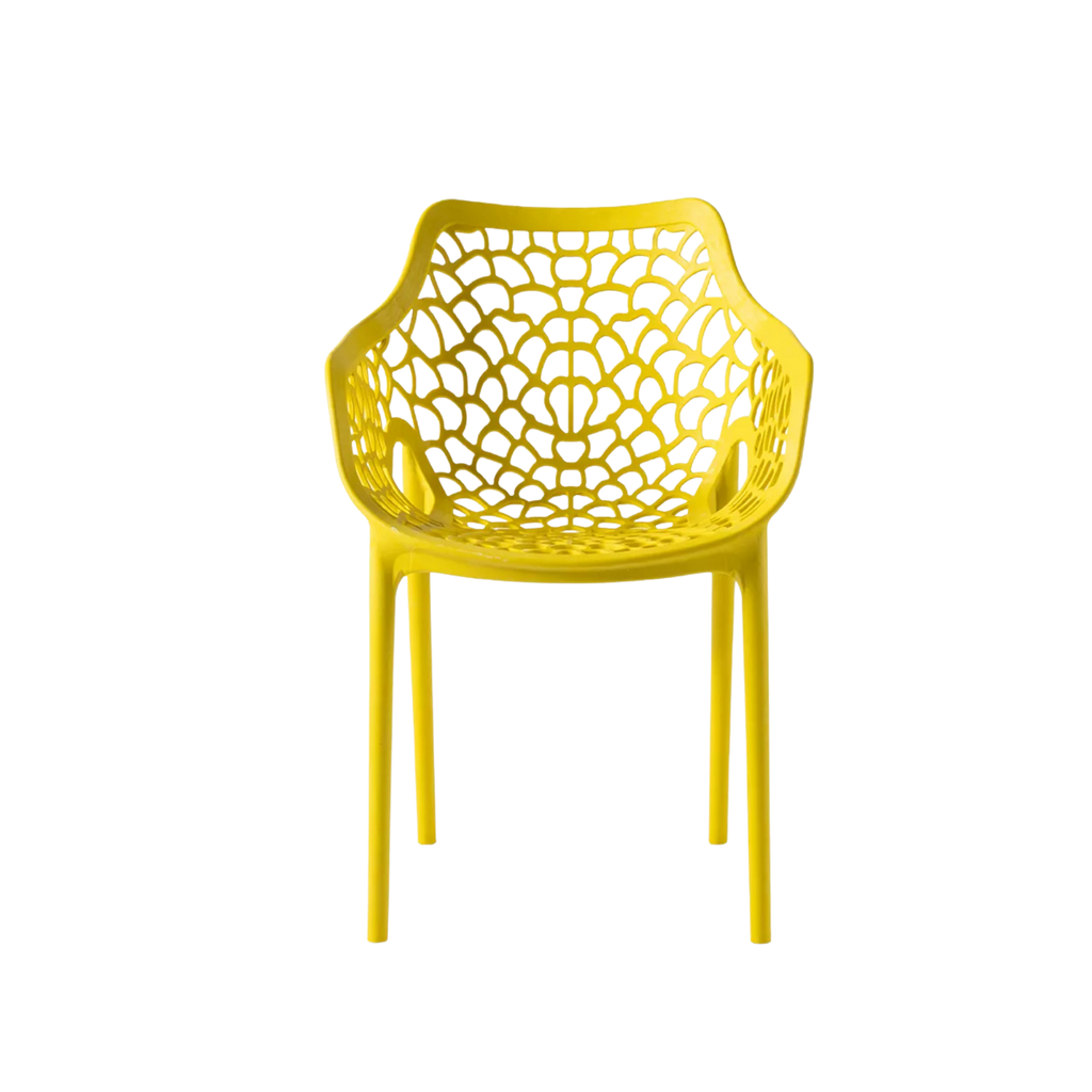 Viva Polypropylene Chair Yellow  – Stackable Commercial Outdoor Seating