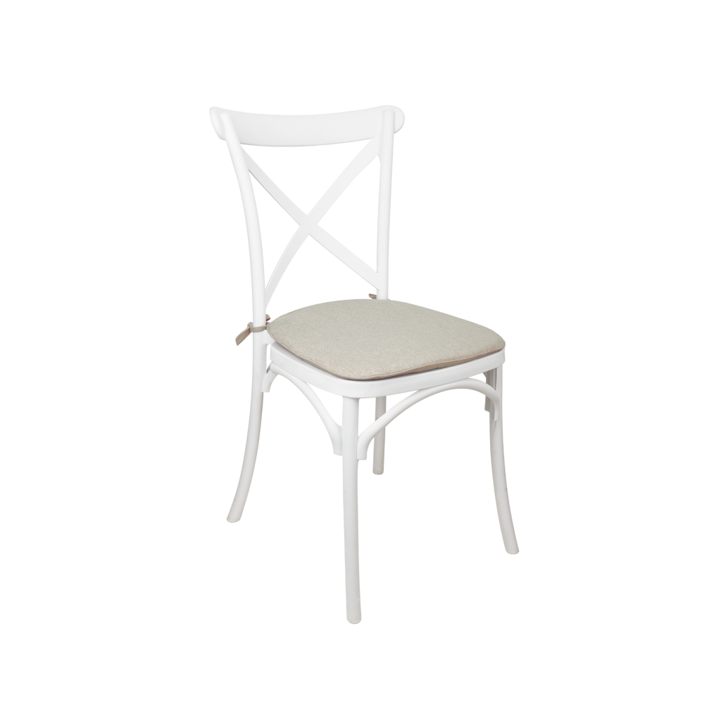 The Elmwood Polypropylene Crossback Caffe Stacking Chair - White