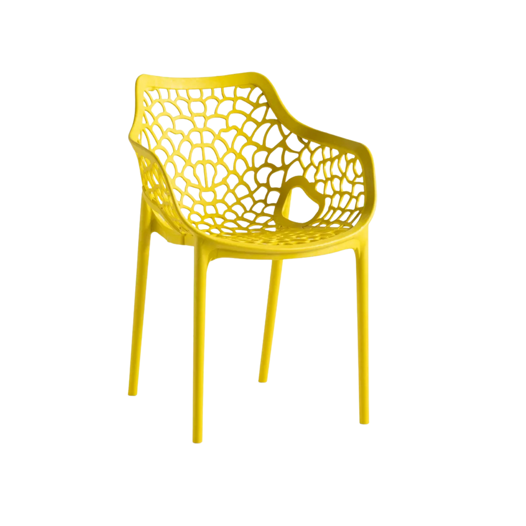 Viva Polypropylene Chair Yellow  – Stackable Commercial Outdoor Seating