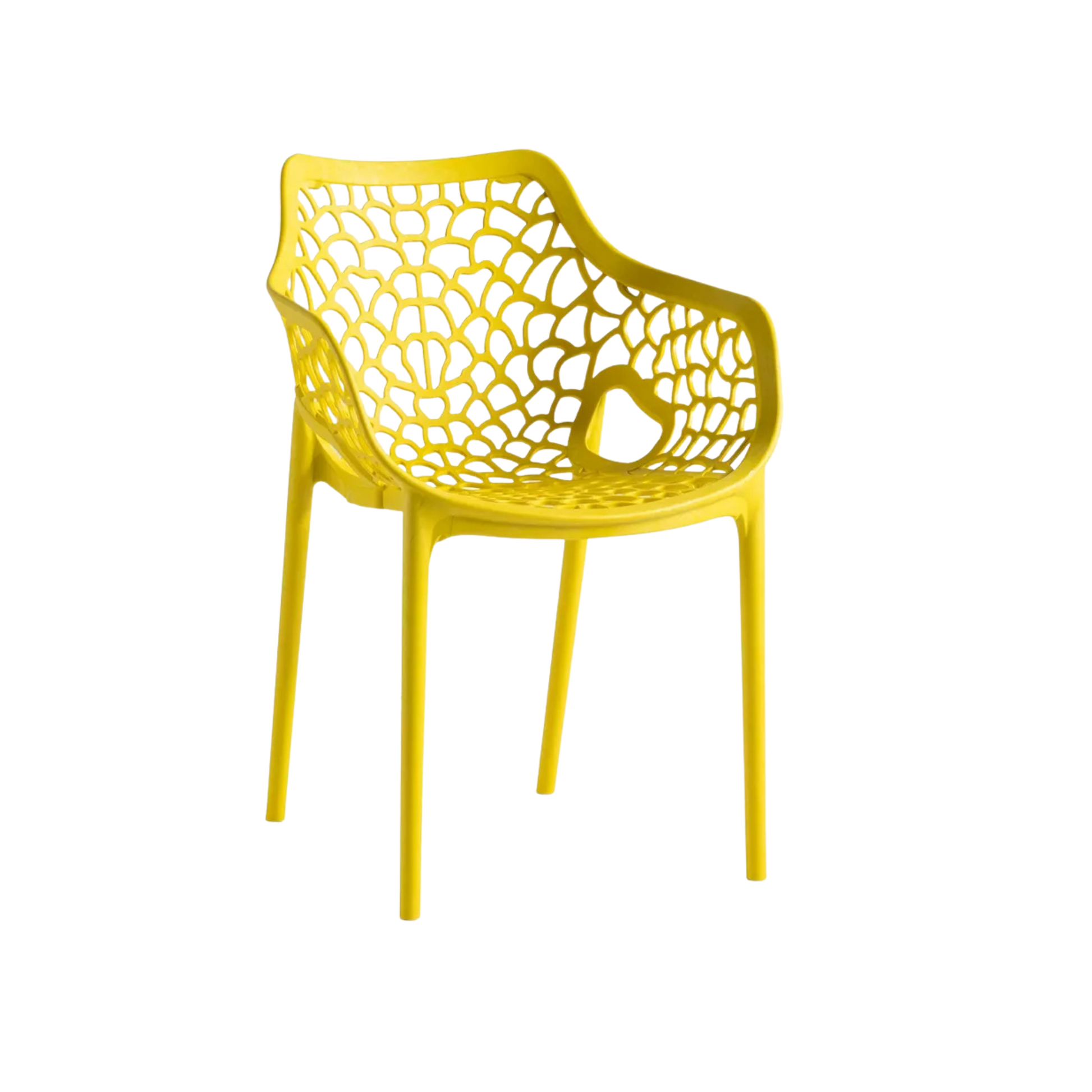 Viva Polypropylene Chair Yellow  – Stackable Commercial Outdoor Seating
