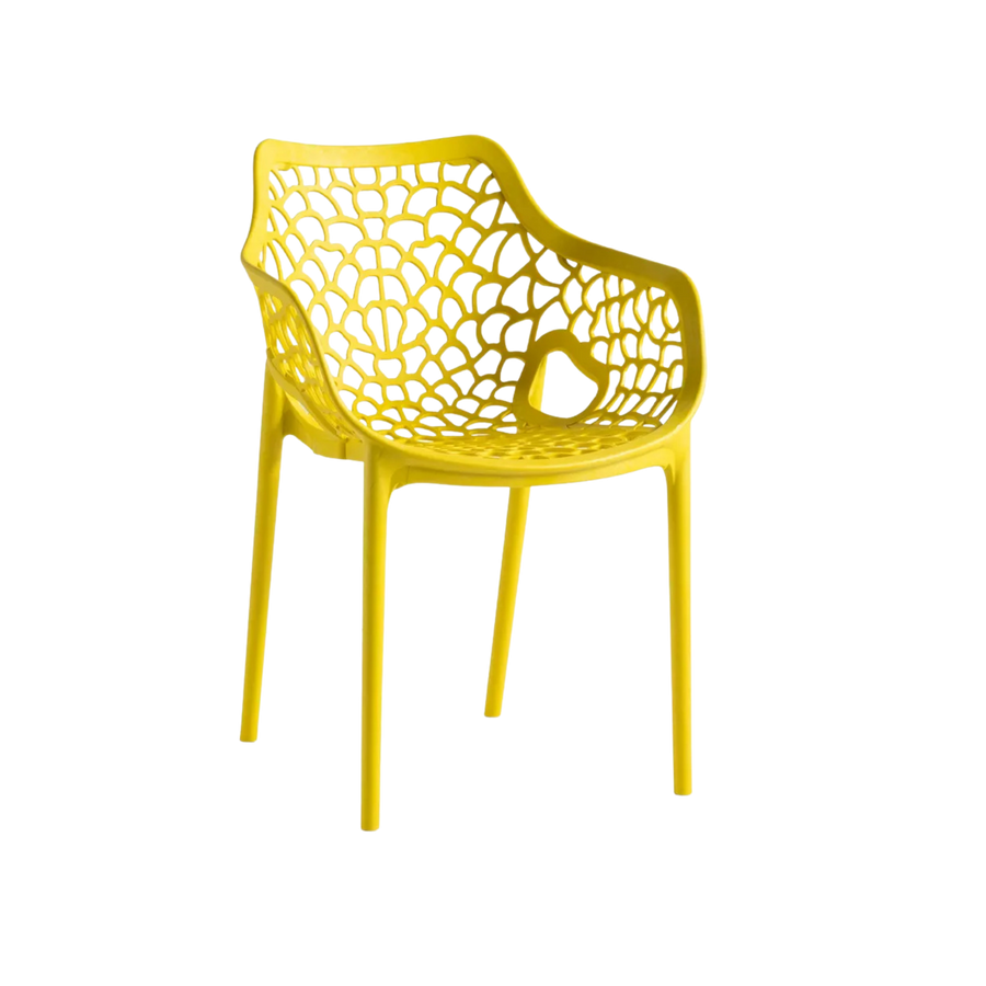 Viva Polypropylene Chair Yellow  – Stackable Commercial Outdoor Seating