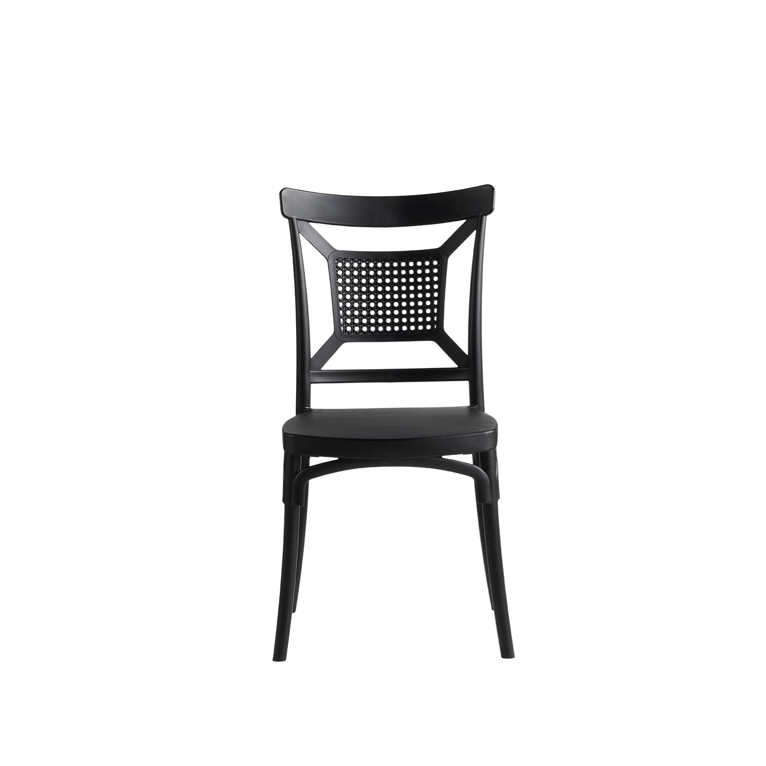 Enzo Caffe/Bistro Polypropylene Stacking Chair Black
