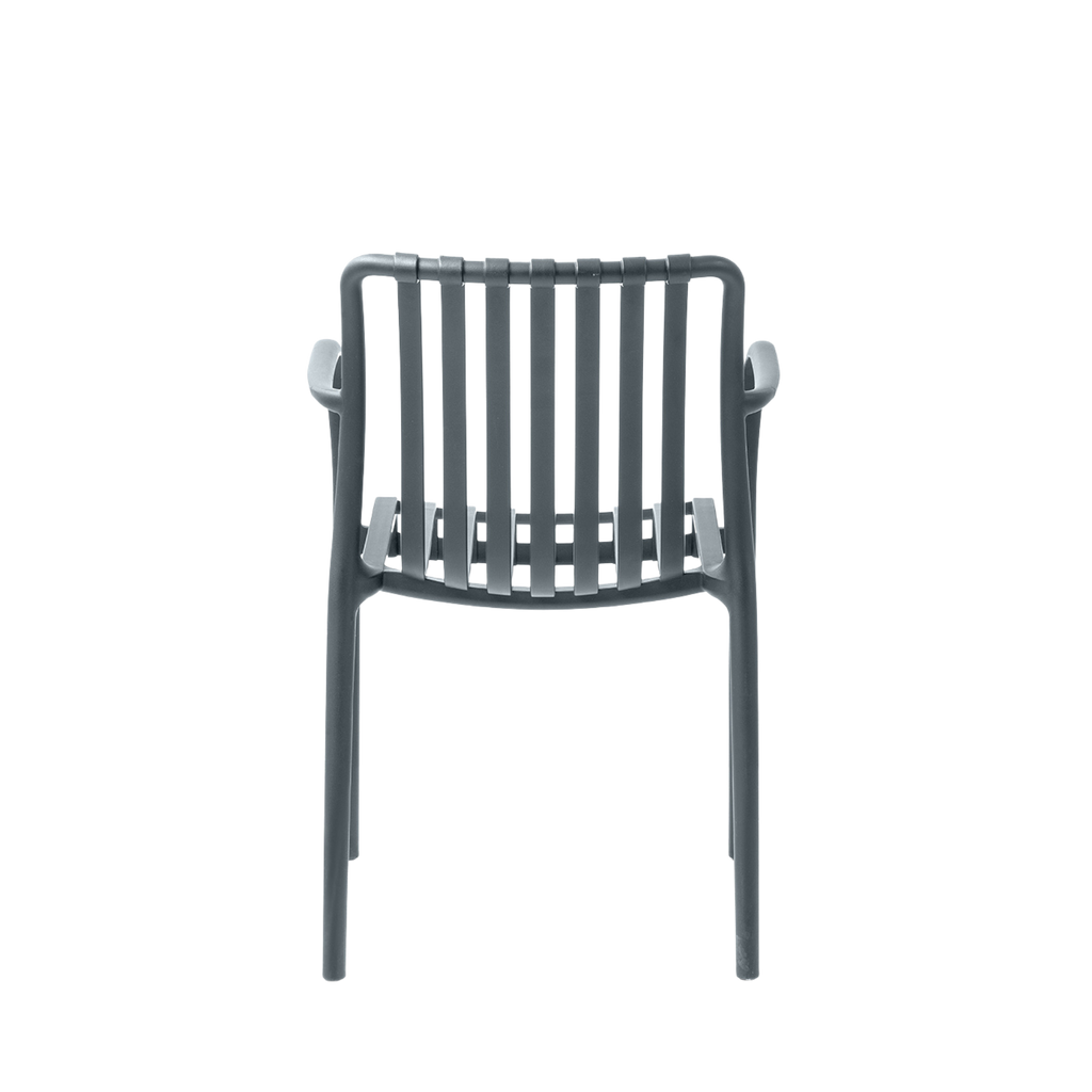 Paris Polypropylene Chair Charcoal – Stackable Outdoor Cafe Restaurant Hospitality Seating