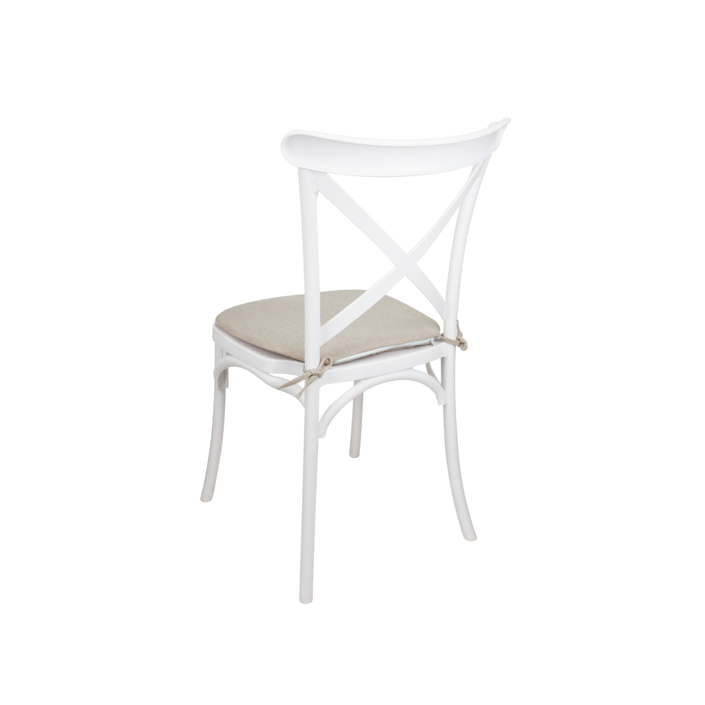 The Elmwood Polypropylene Crossback Caffe Stacking Chair - White