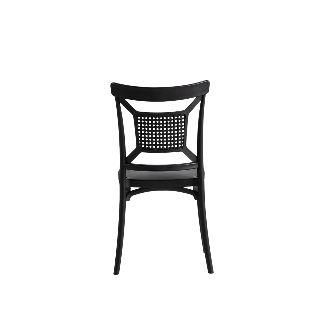Enzo Caffe/Bistro Polypropylene Stacking Chair Black