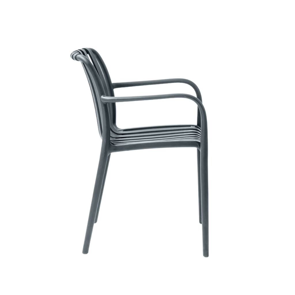 Paris Polypropylene Chair Charcoal – Stackable Outdoor Cafe Restaurant Hospitality Seating