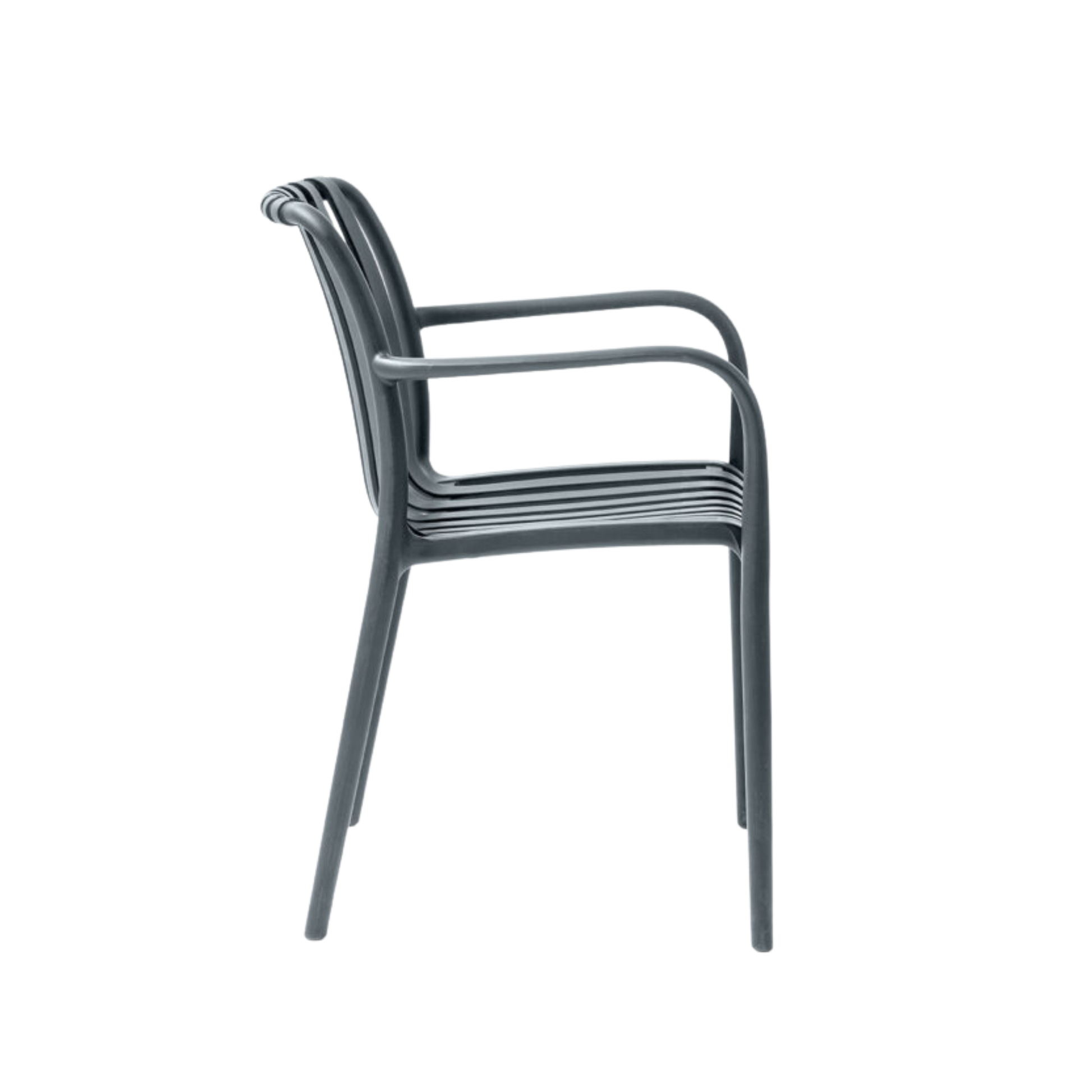 Paris Polypropylene Chair Charcoal – Stackable Outdoor Cafe Restaurant Hospitality Seating